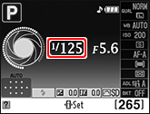 尼康D5000 快门速度信息显示